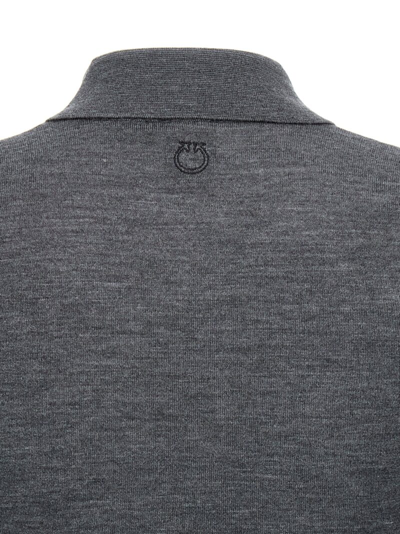 'Liquoroso' polo shirt 100% wool PINKO Gray