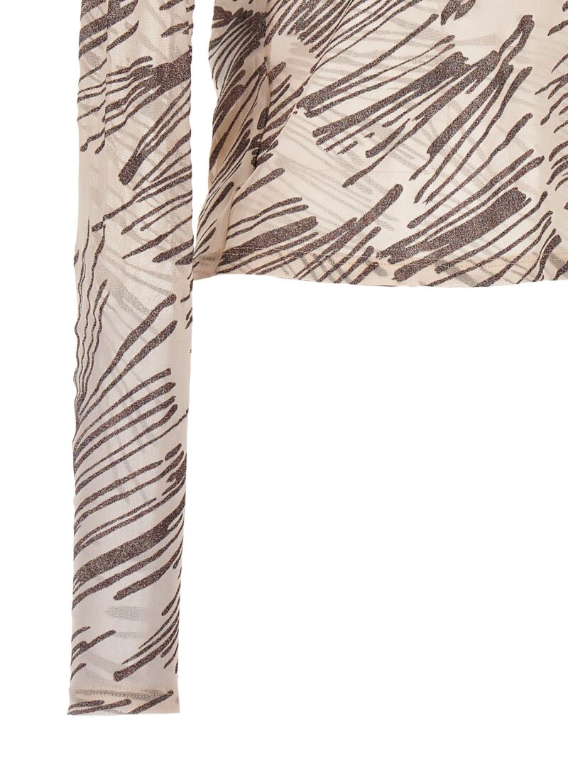 'Moneta' top 100% polyamide PINKO Beige