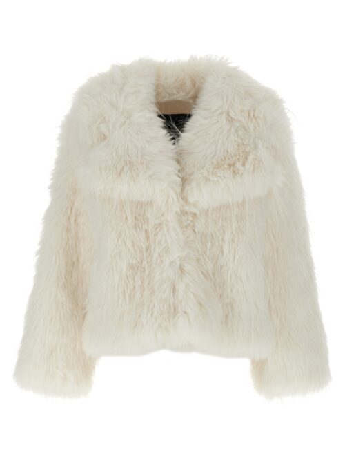 'Novaro' faux fur coat PINKO White