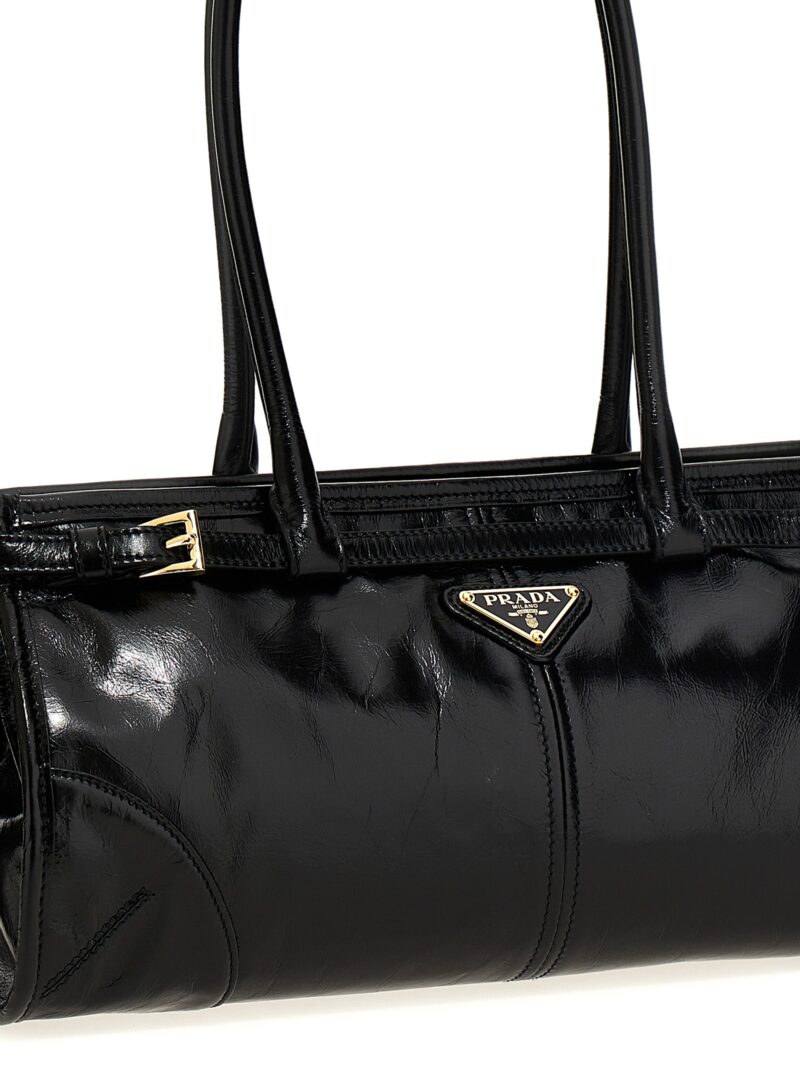 Medium leather handbag Woman PRADA Black