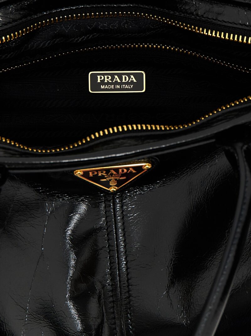 Medium leather handbag 100% calfskin leather (Bos Taurus) PRADA Black