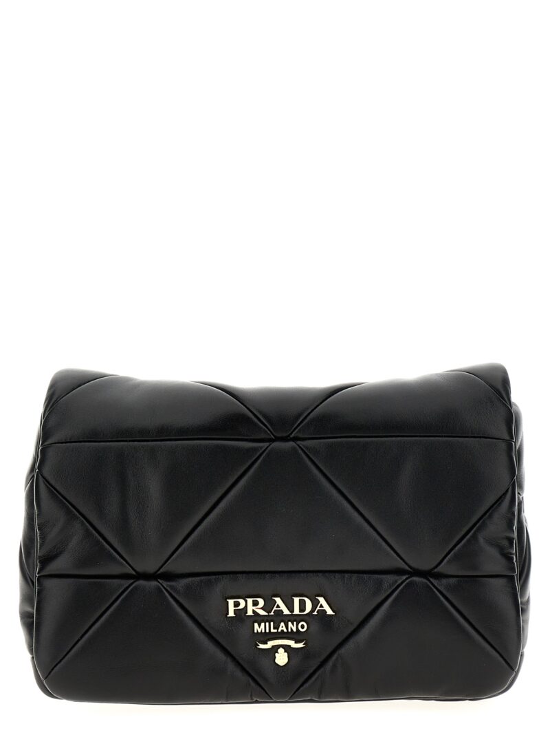 Quilted nappa shoulder bag PRADA Black