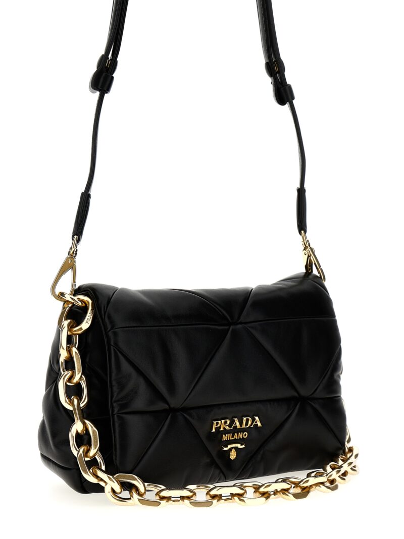 Quilted nappa shoulder bag Woman PRADA Black