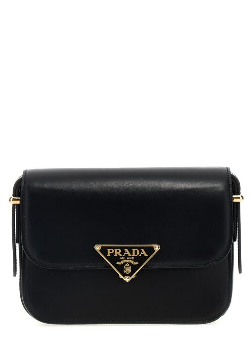 Triangle logo shoulder bag PRADA Black