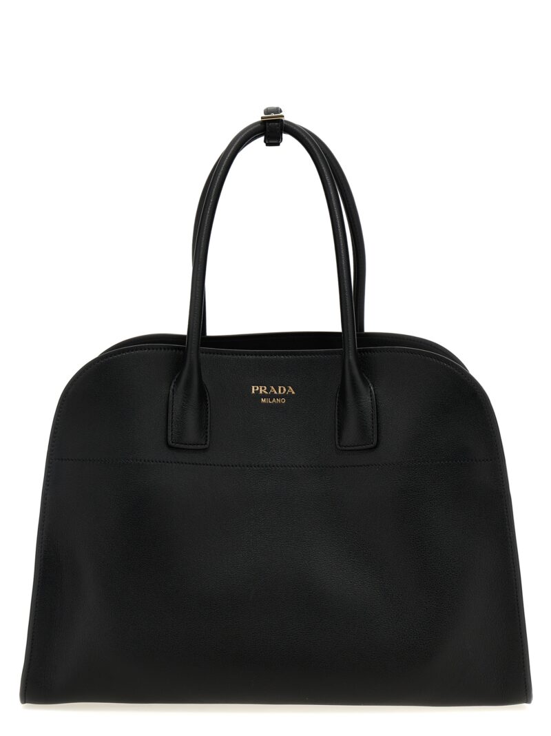 Big leather shopping bag PRADA Black