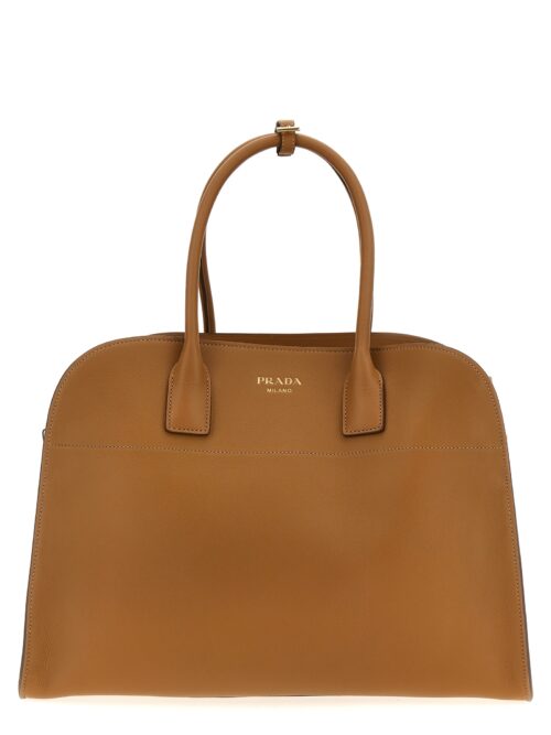 Big leather shopping bag PRADA Brown