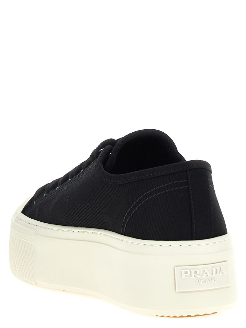 Logo canvas sneakers Woman PRADA White/Black