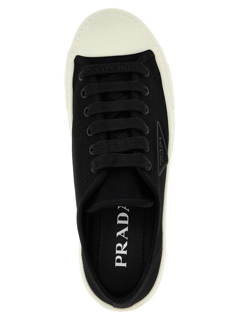 Logo canvas sneakers 100% cotton PRADA White/Black