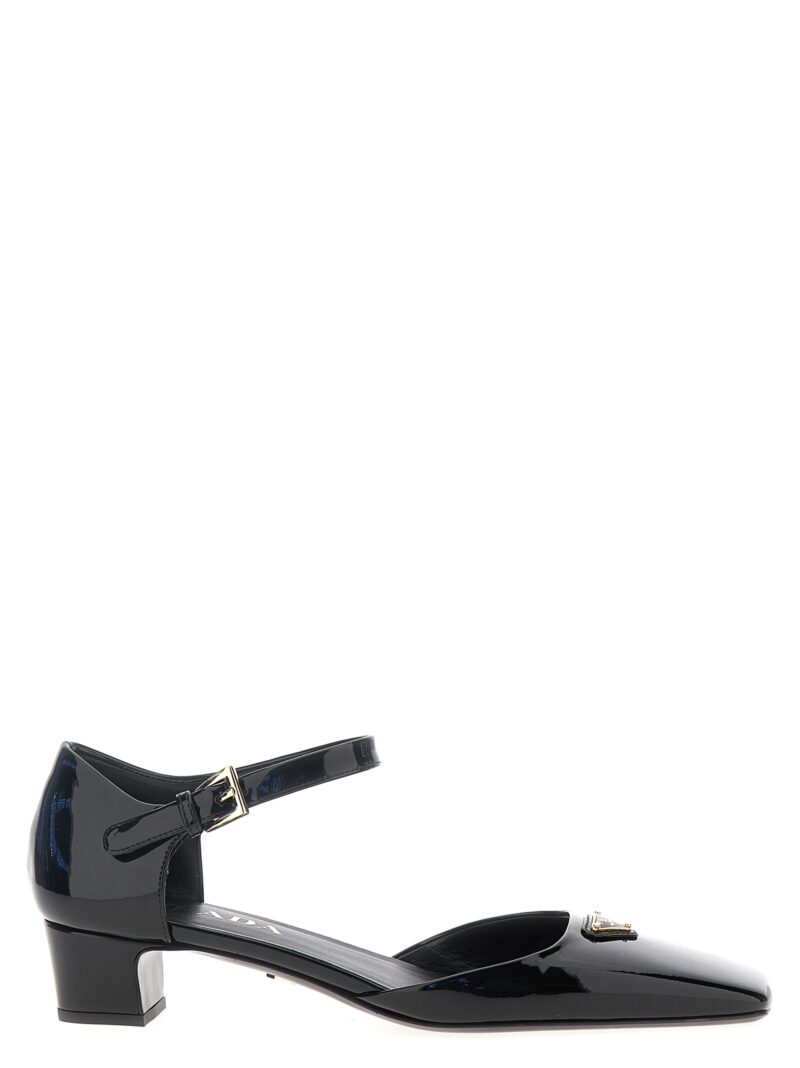 Logo patent pumps PRADA Black