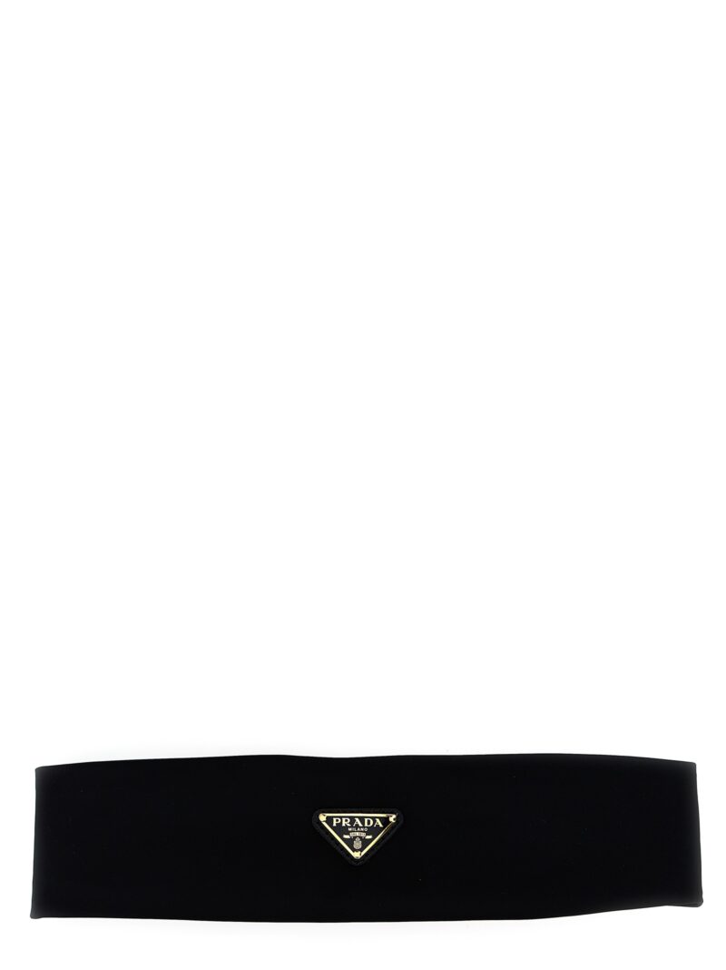 Logo hat band PRADA Black