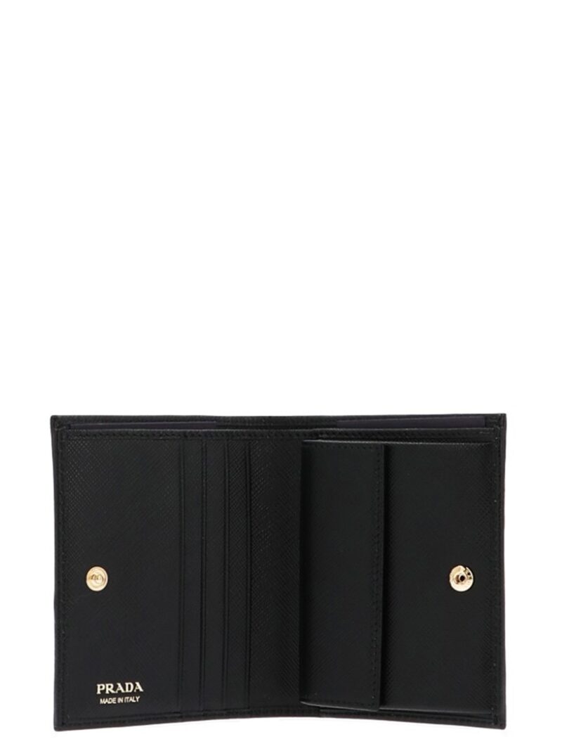 Logo leather wallet Woman PRADA Black