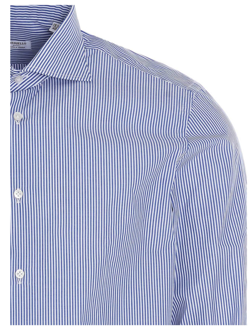 Striped cotton shirt Man BORRIELLO Light Blue