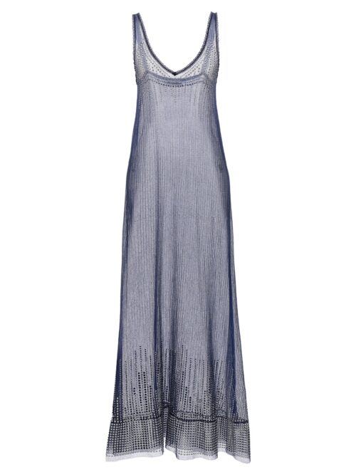 Studded mesh dress PACO RABANNE Blue