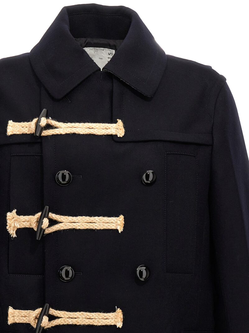 'Wool Melton' coat Man SACAI Blue