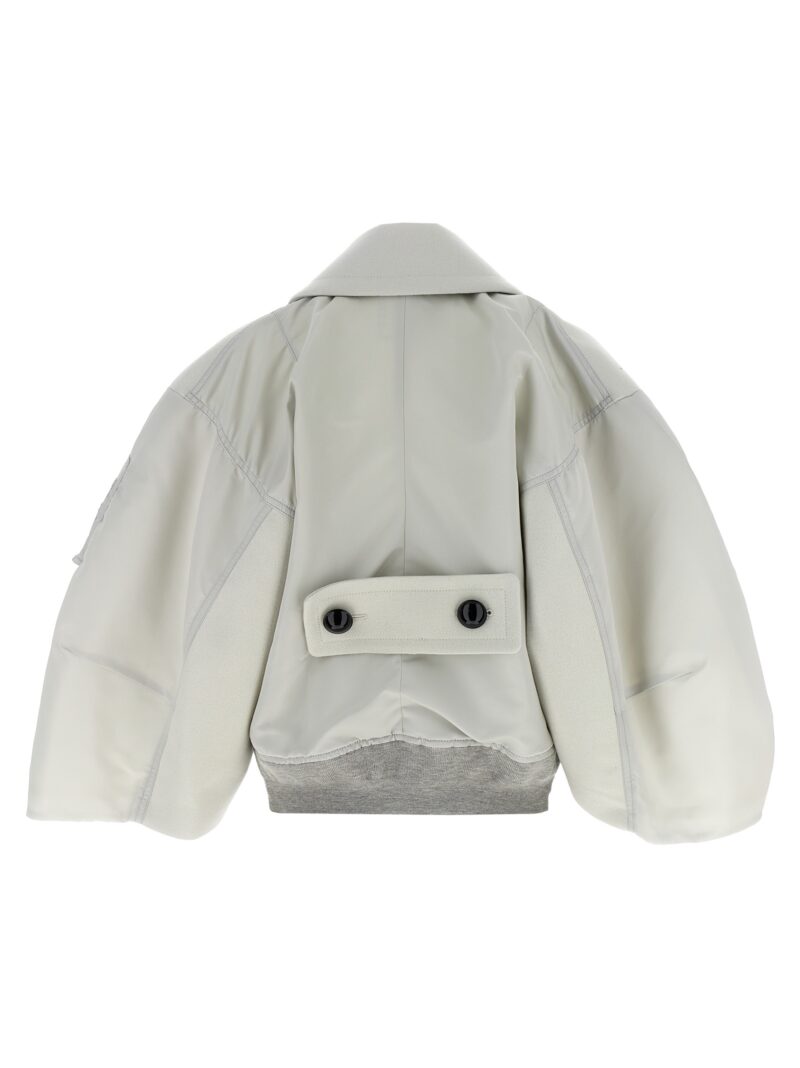 'Melton' cropped jacket 2407330053 SACAI Gray