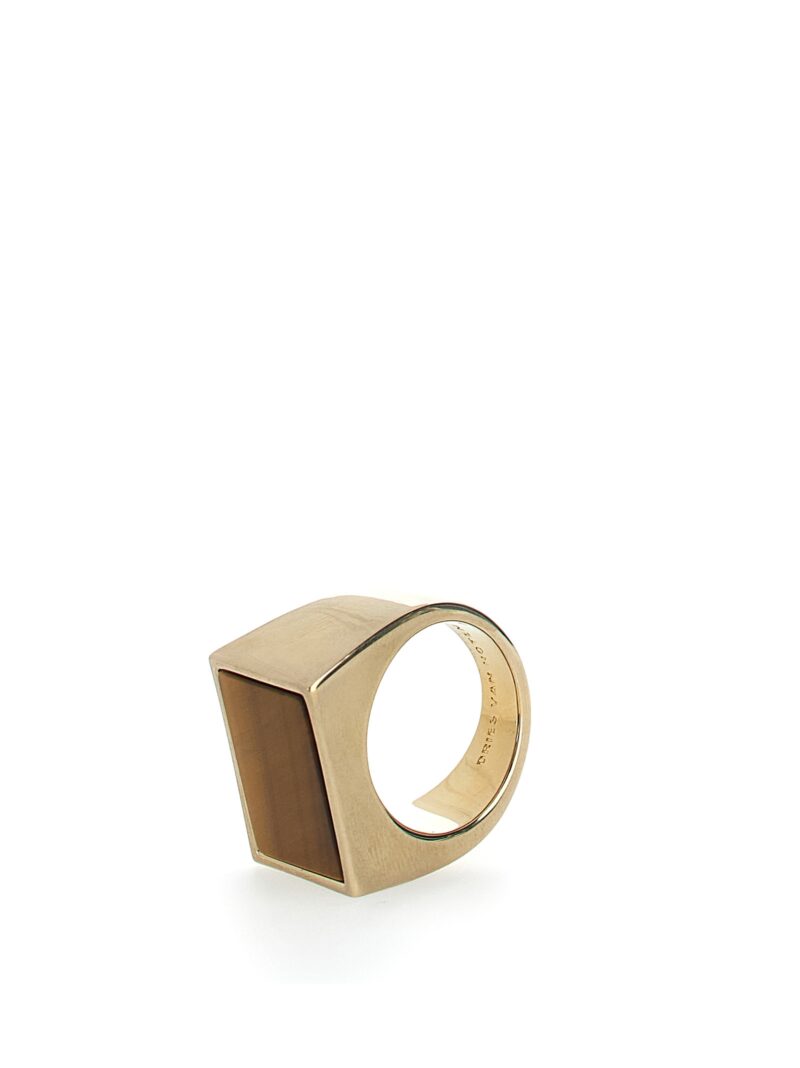 Stone ring Man DRIES VAN NOTEN Gold