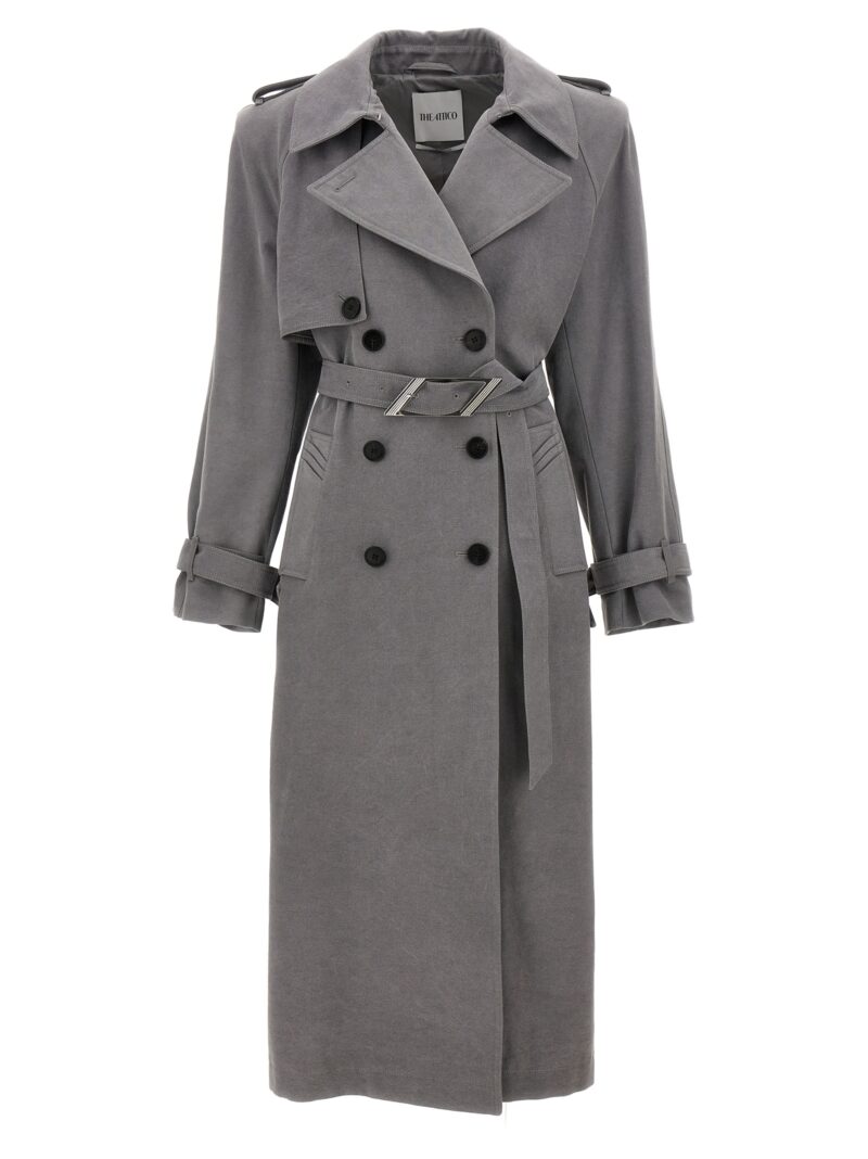 Double-breasted trench coat THE ATTICO Gray