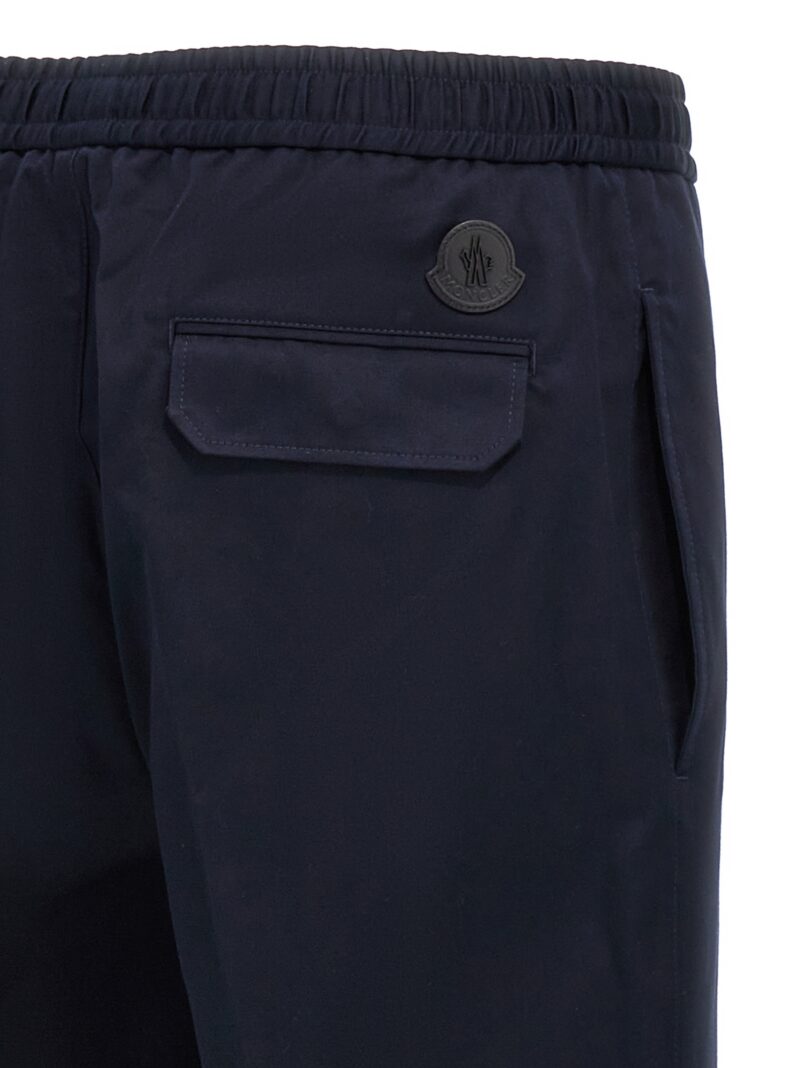 Logo patch pants 100% cotton MONCLER Blue