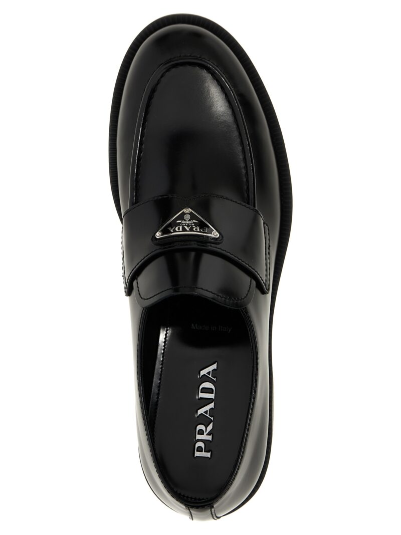 Logo loafers 100% cow leather (Bos Taurus) PRADA Black