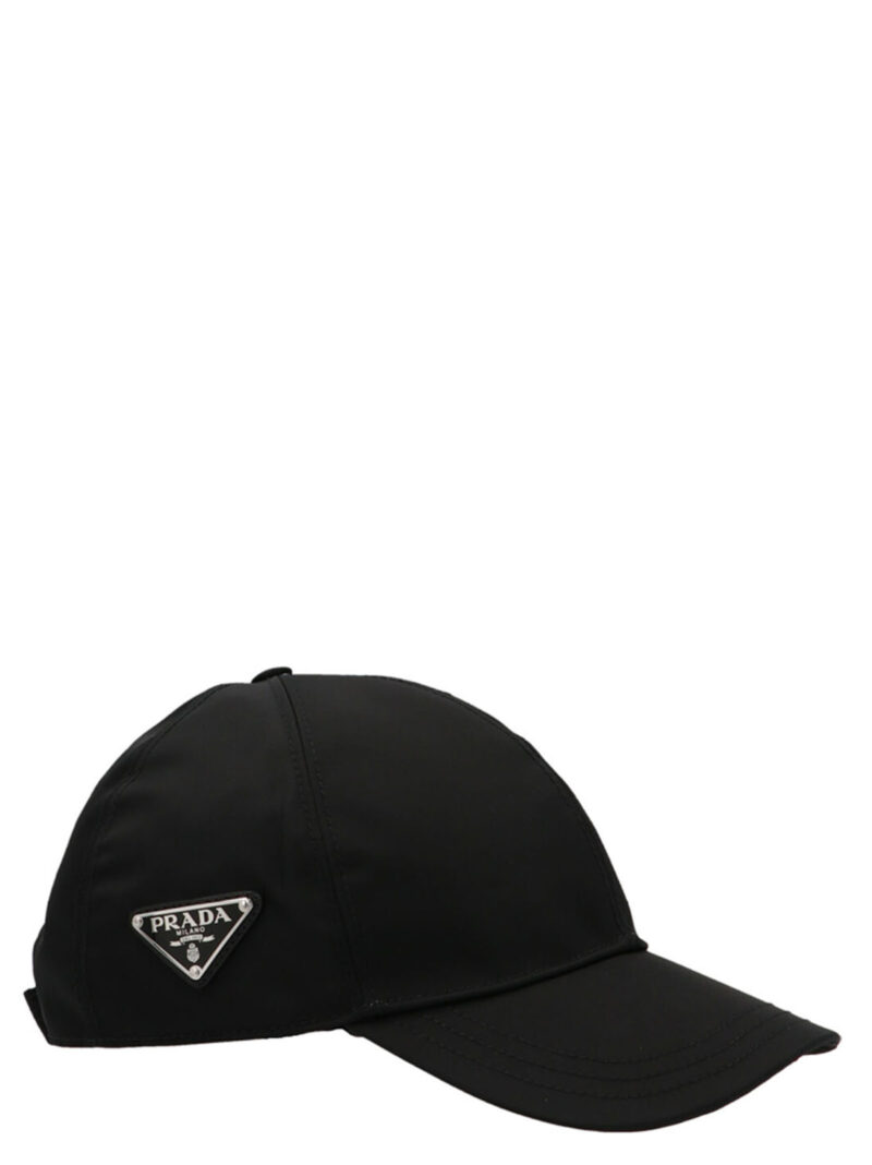 Re-nylon logo cap Man PRADA Black