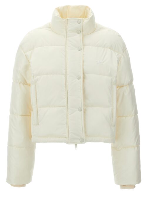 'AC' cropped down jacket COURREGES White