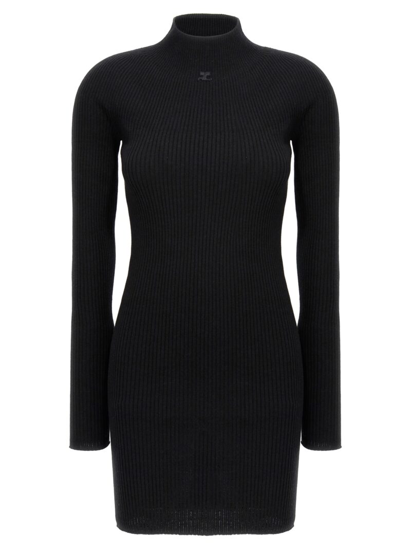 'Solar Light Rib' dress COURREGES Black