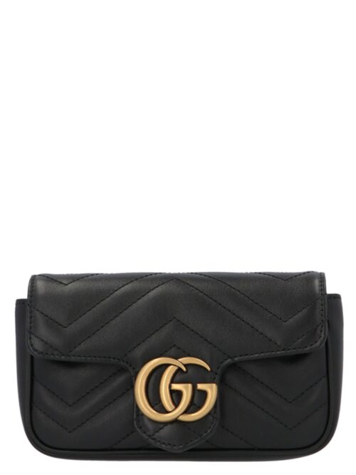 'GG Marmont Mini' crossbody bag GUCCI Black