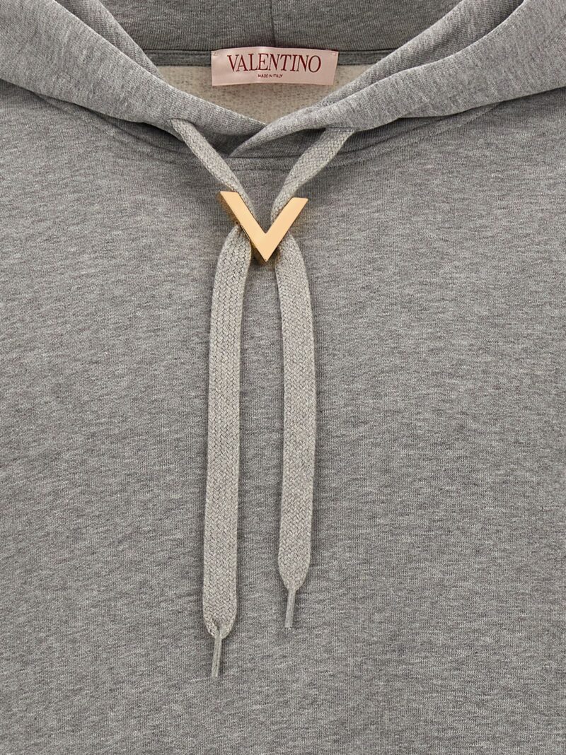 Valentino 'V Detail' hoodie 100% cotton VALENTINO GARAVANI Gray