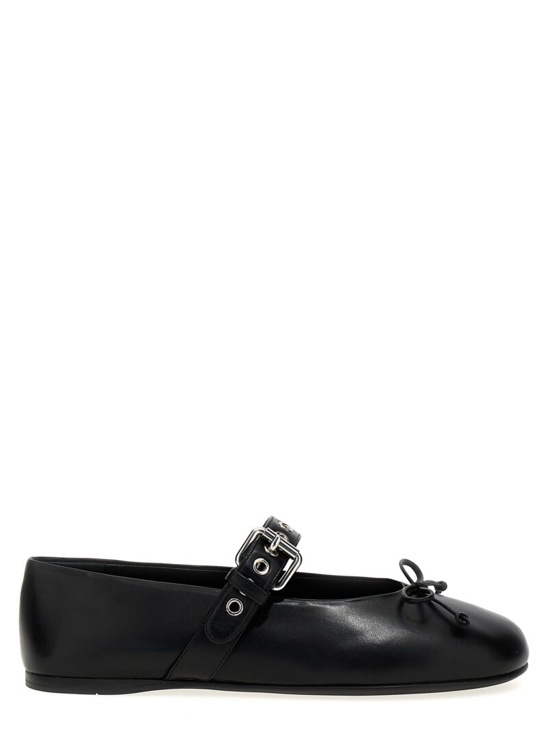 Buckle and bow ballet flats MIU MIU Black