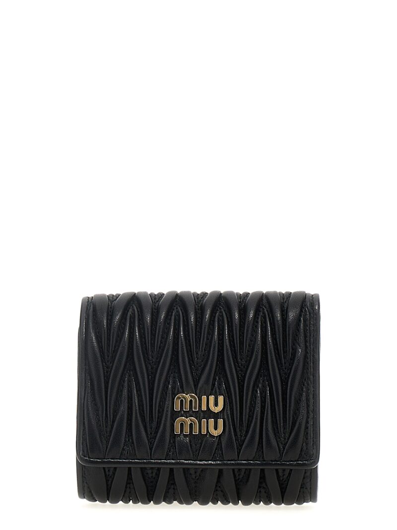 Small wallet matelassé nappa leather MIU MIU Black