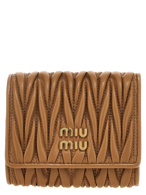 Small wallet matelassé nappa leather MIU MIU Beige