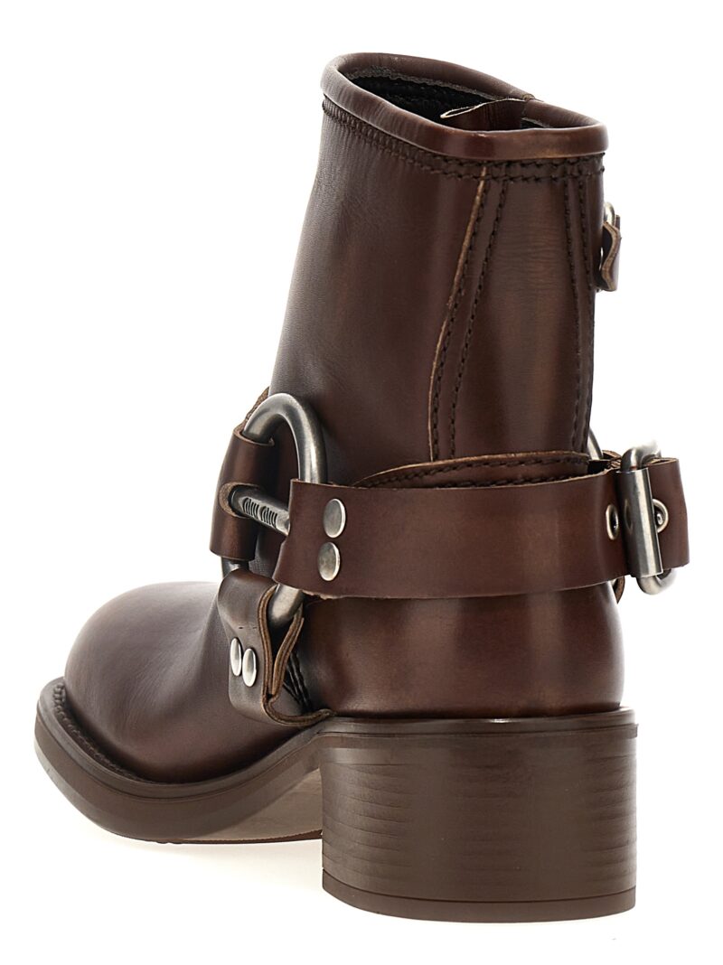 Vintage leather ankle boots Woman MIU MIU Brown