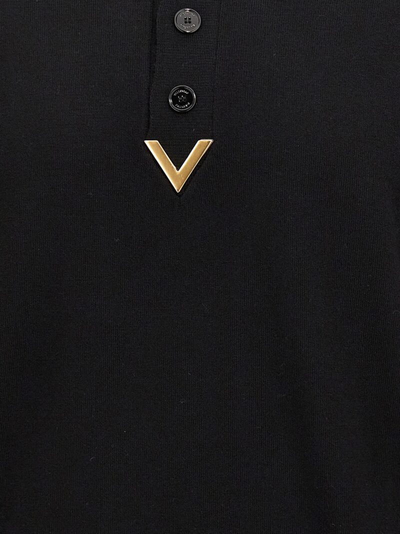 Polo Valentino 'V Detail' 100% virgin wool VALENTINO GARAVANI Black