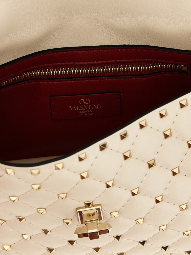 Valentino Garavani 'Rockstud Spike' shoulder bag 100% lamb leather (Ovis aries) VALENTINO GARAVANI White