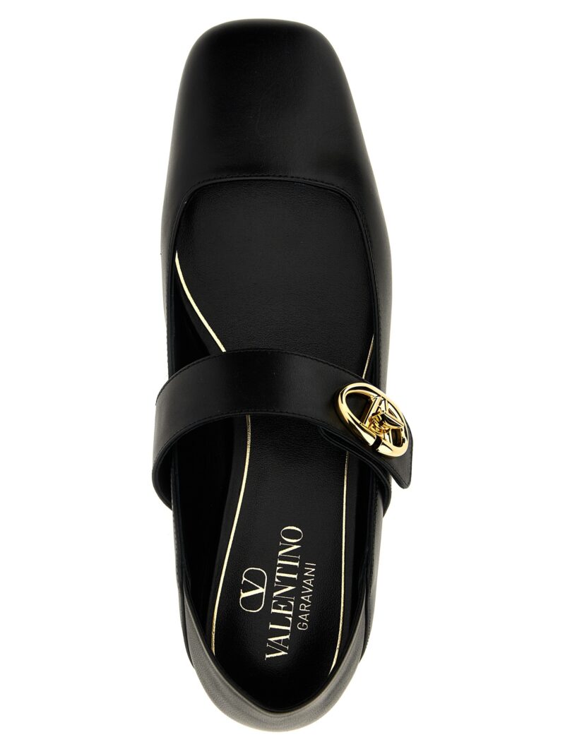 Valentino Garavani 'VLogo' ballet flats 100% calfskin leather (Bos Taurus) VALENTINO GARAVANI Black