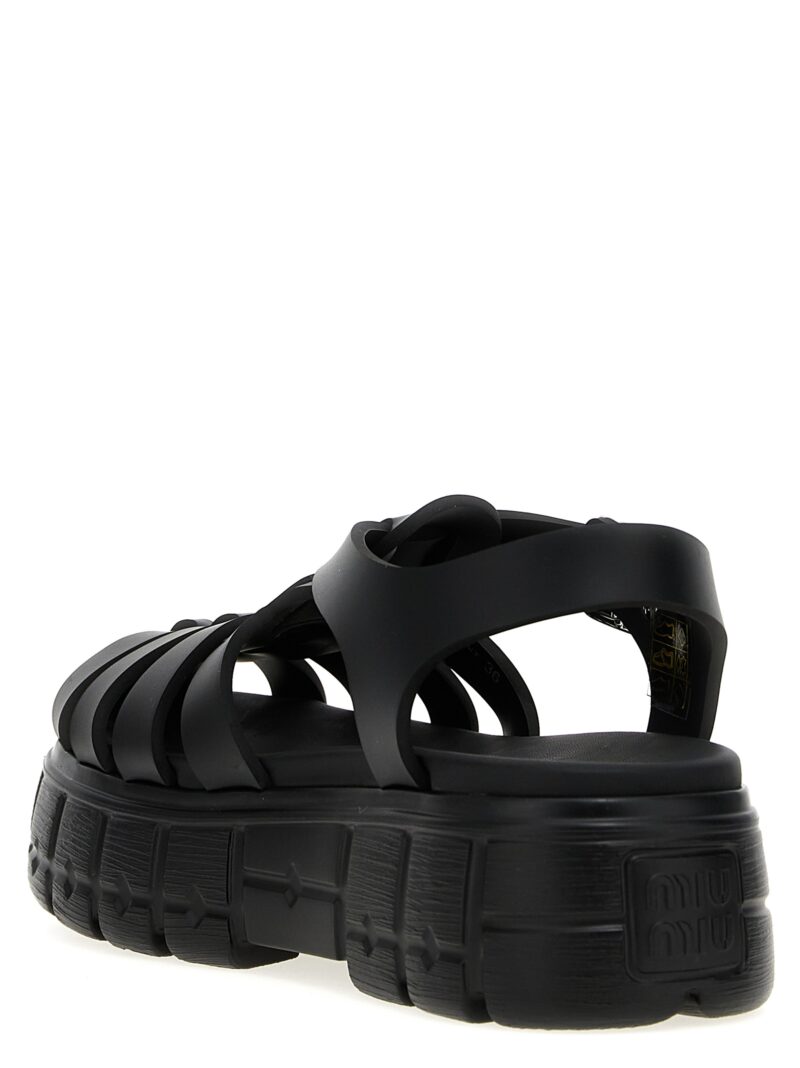 'Oversize Soft Cage' sandals Woman MIU MIU Black