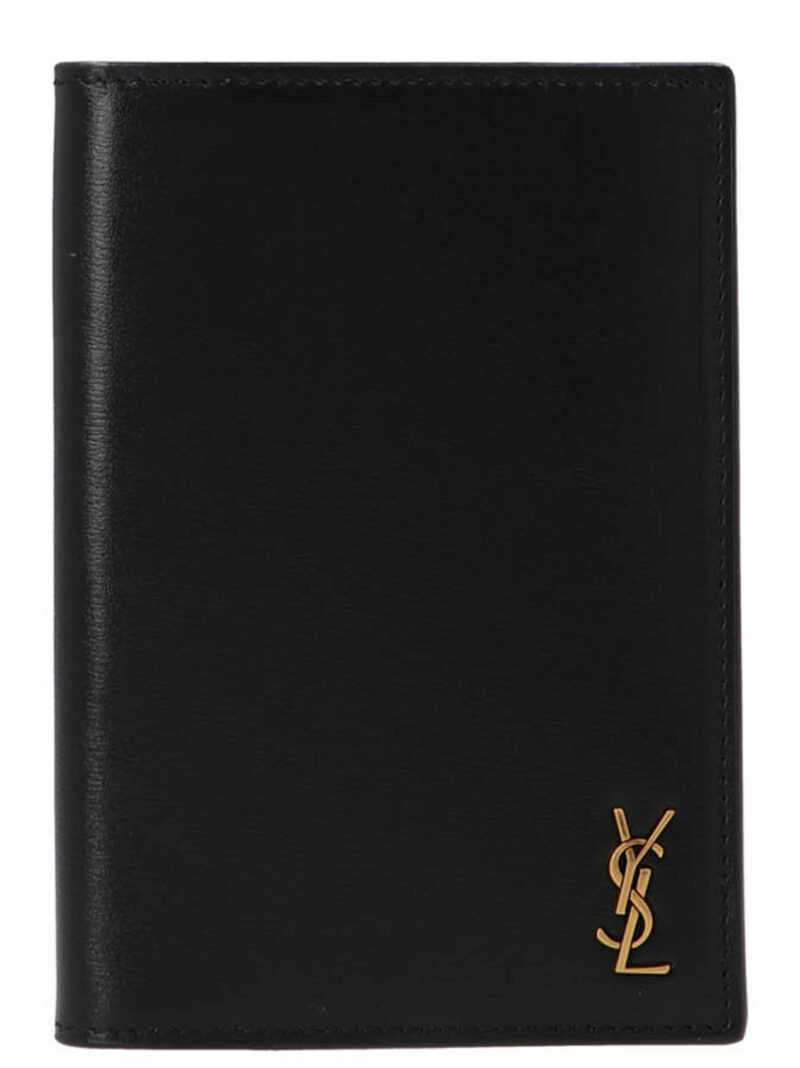 Monogram passport holder SAINT LAURENT Black