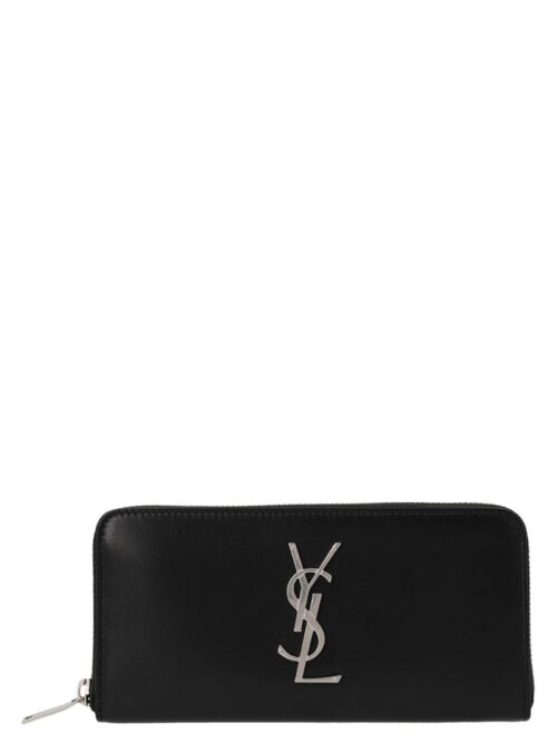 Logo wallet SAINT LAURENT Black