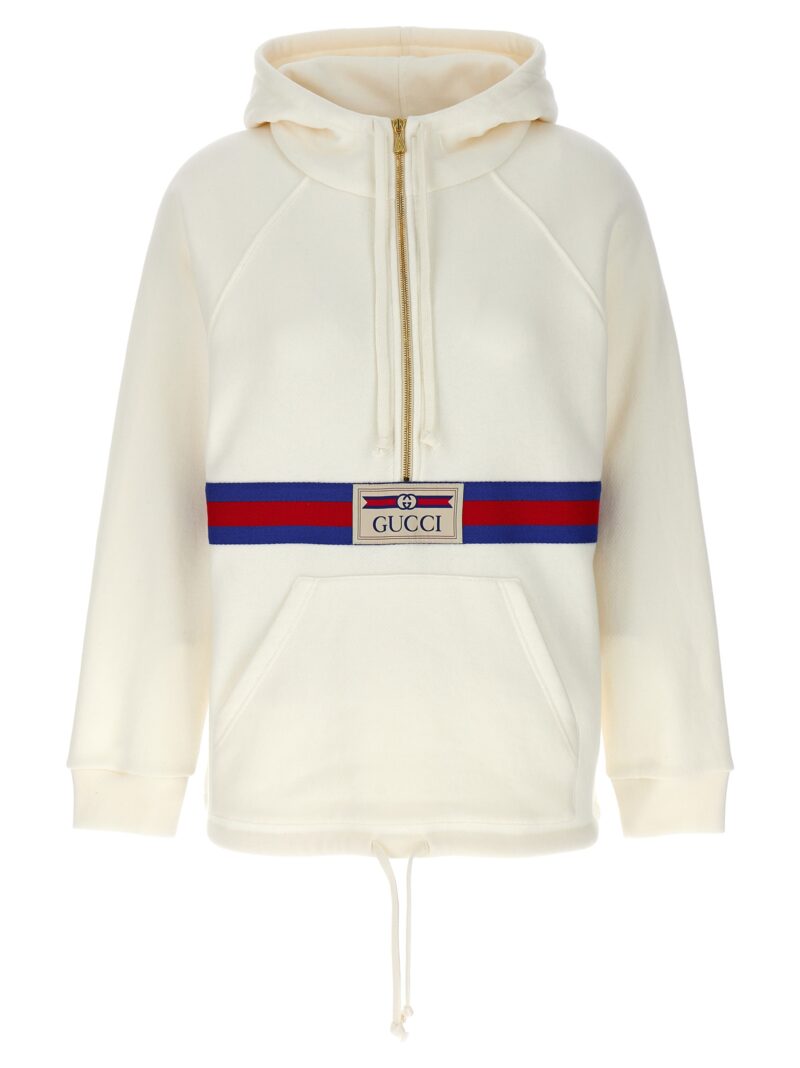 Web tape hoodie GUCCI White