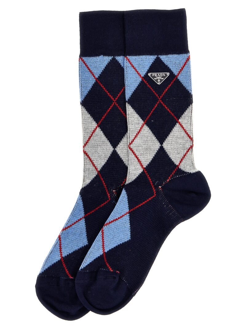 Argyle logo socks 66562SOOO15KAF0008 PRADA Blue