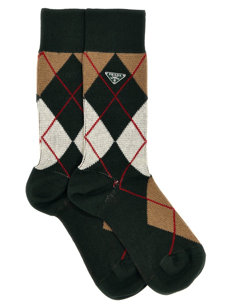 Argyle logo socks PRADA Green