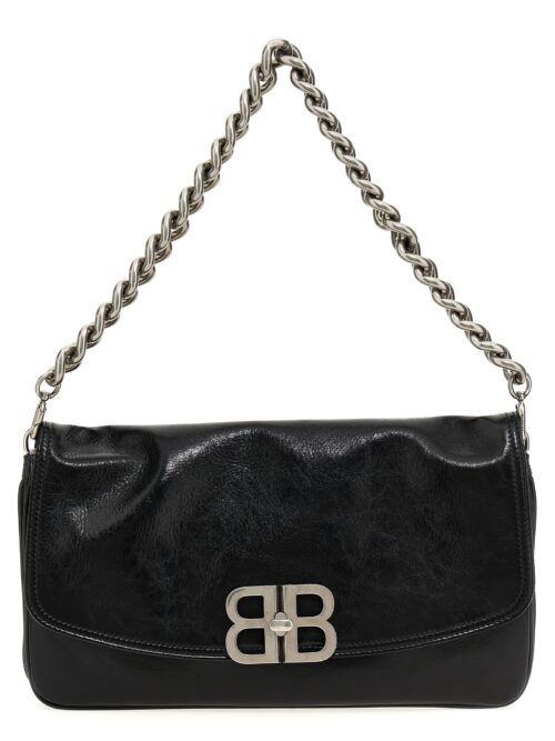 'BB soft Flap' large shoulder bag BALENCIAGA Black