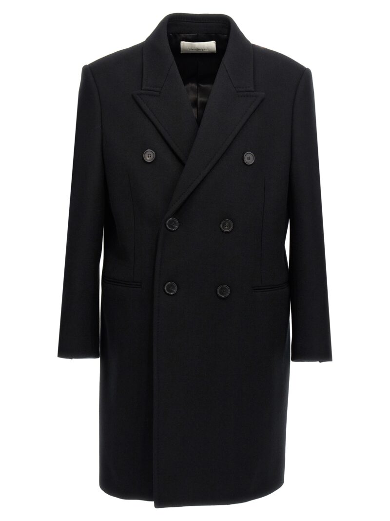 Double-breasted coat SAINT LAURENT Black