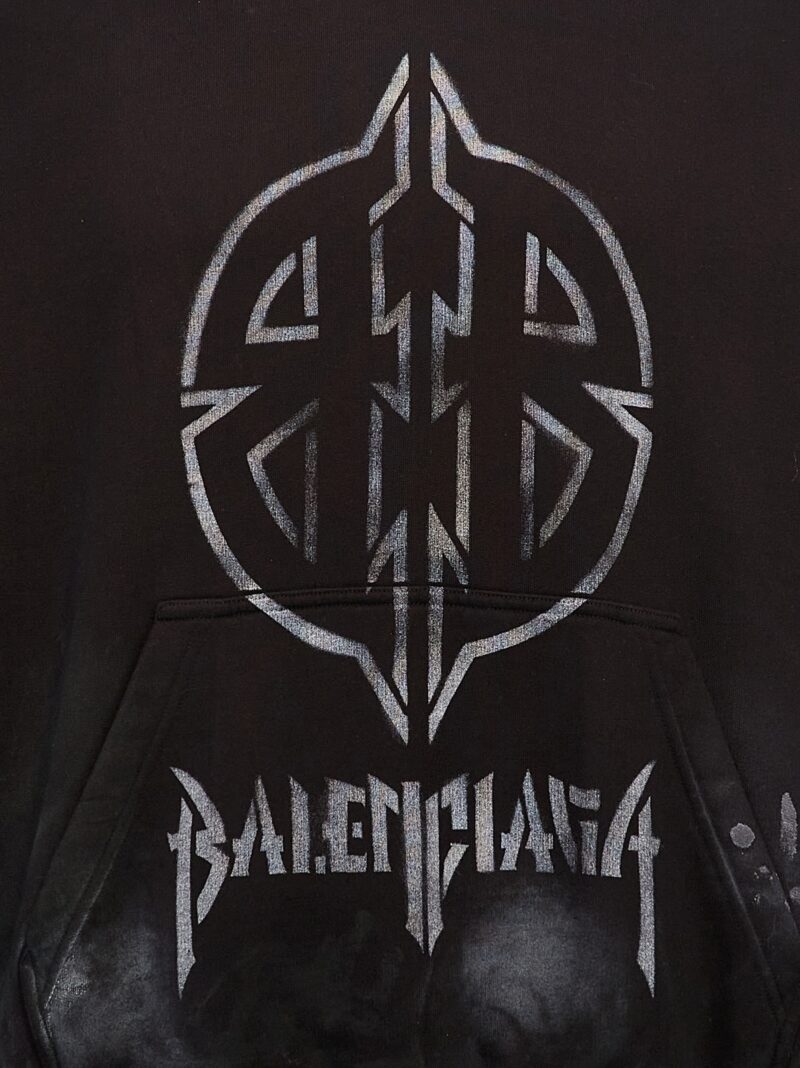 'Metal BB Stencil' hoodie 100% cotton BALENCIAGA White/Black