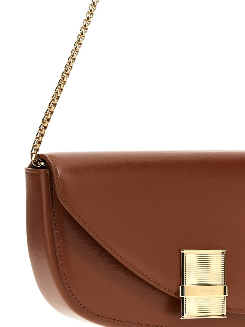 'Fiamma XS' crossbody bag Woman FERRAGAMO Brown