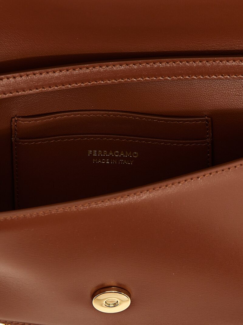 'Fiamma XS' crossbody bag 100% calfskin leather (Bos Taurus) FERRAGAMO Brown