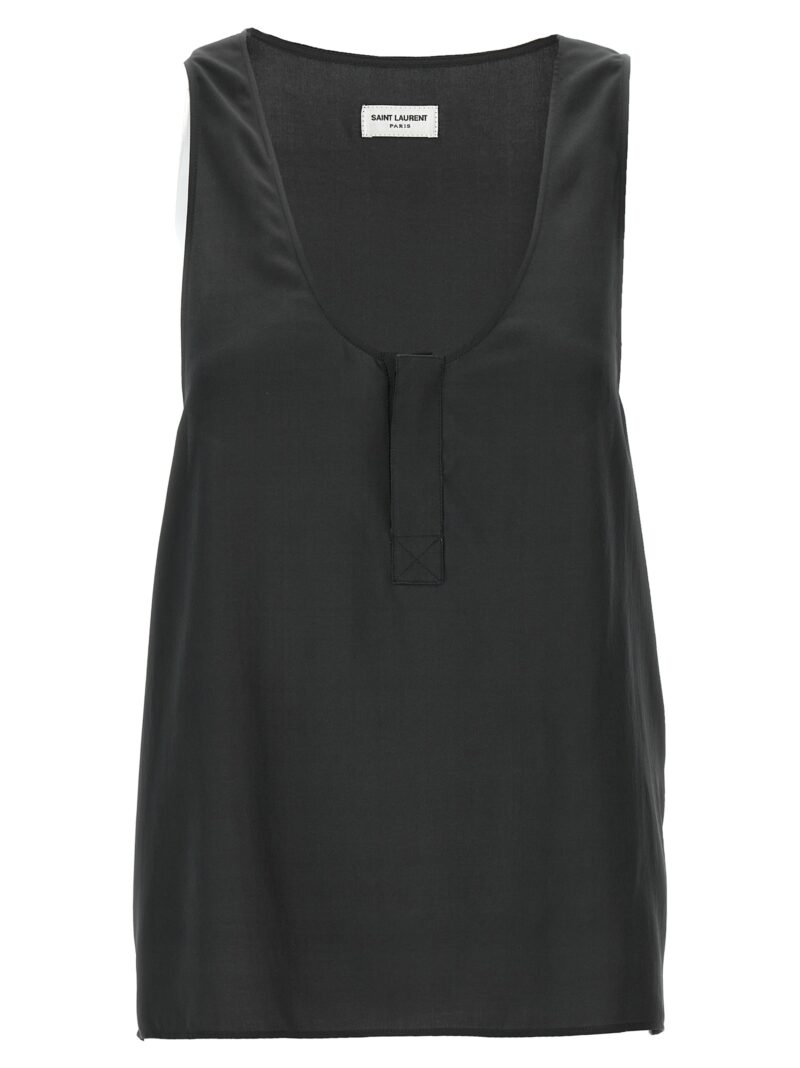 Silk tank top SAINT LAURENT Gray