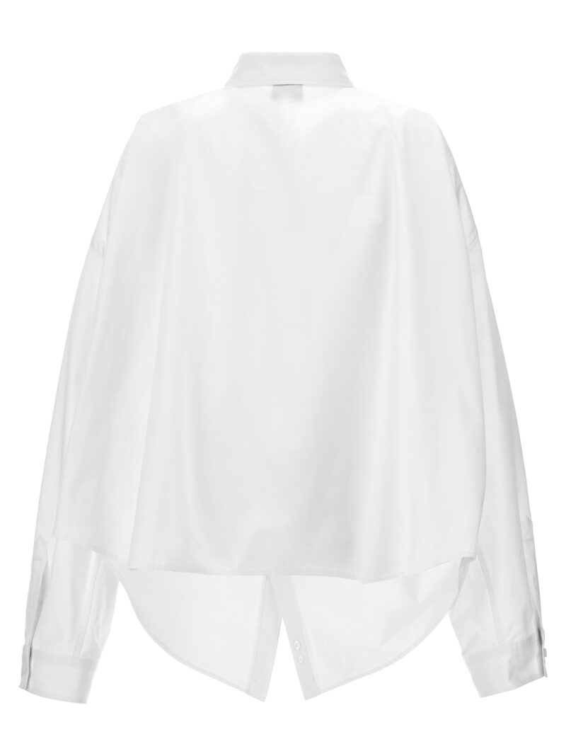 Asymmetric shirt with logo embroidery 790945TQM059000 BALENCIAGA White