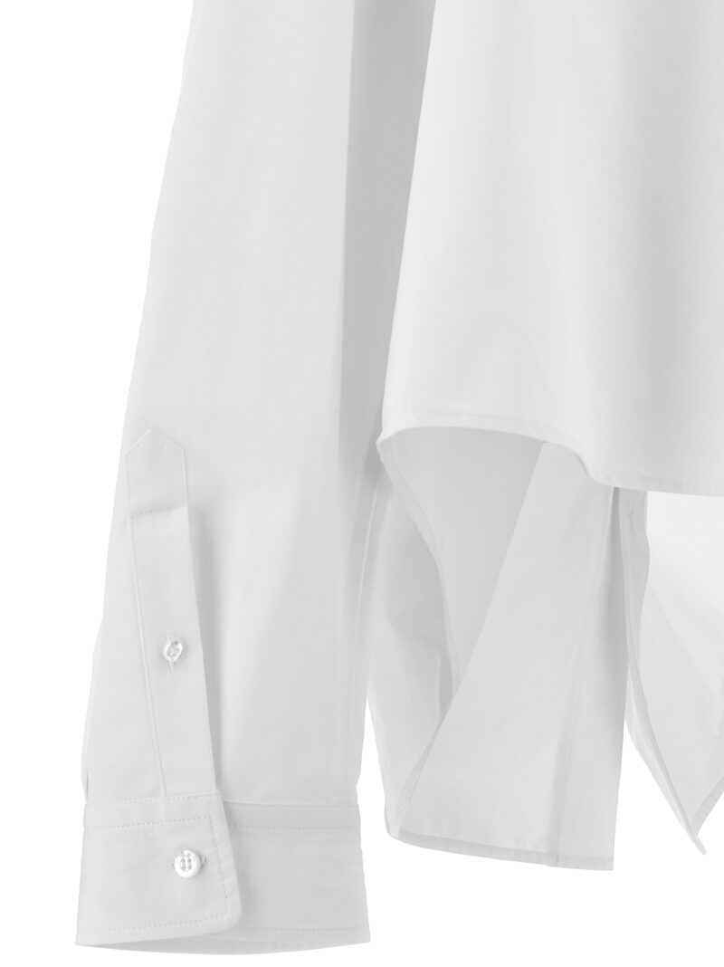 Asymmetric shirt with logo embroidery 100% cotton BALENCIAGA White