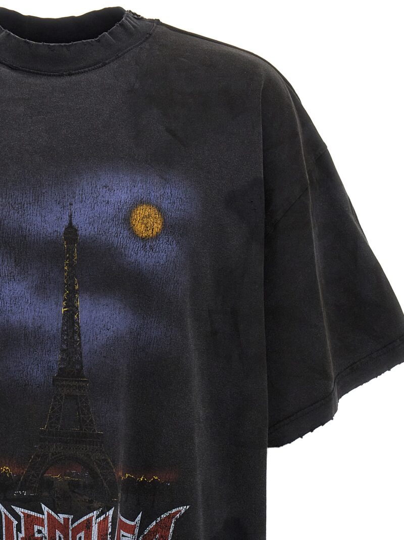 'Double Front Paris Moon' T-shirt Man BALENCIAGA Black